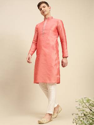 Sanwara Men's Solid Cream Colour Art Silk Payjama Style Pant 5