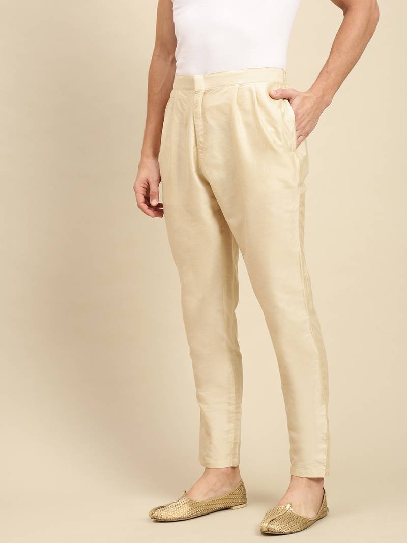 Sanwara Men's Solid Light Beige Colour Cotton Payjama Style Pant