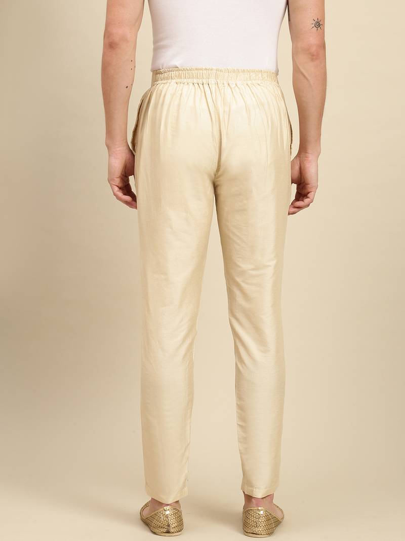 Sanwara Men's Solid Light Beige Colour Cotton Payjama Style Pant
