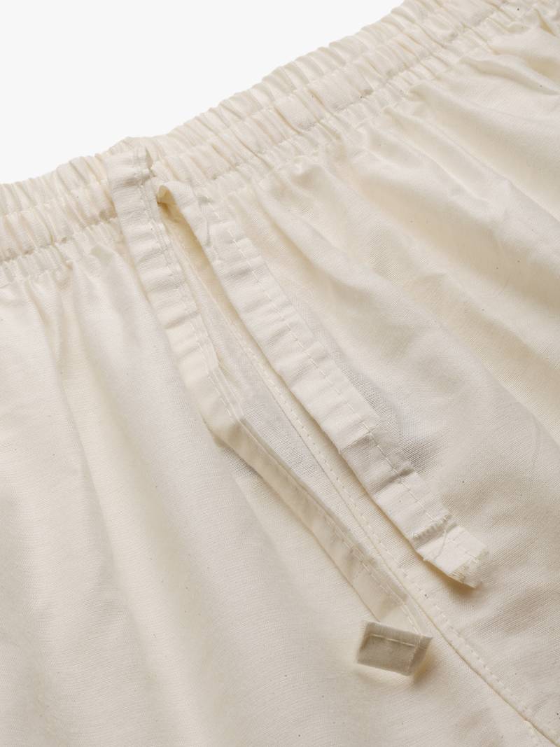 Sanwara Men's Solid Off White Colour Art Silk Elastic Payjama