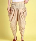 Sanwara Men's Traditional Blush Coloured Solid Pattern Art Silk Cowl Dhoti