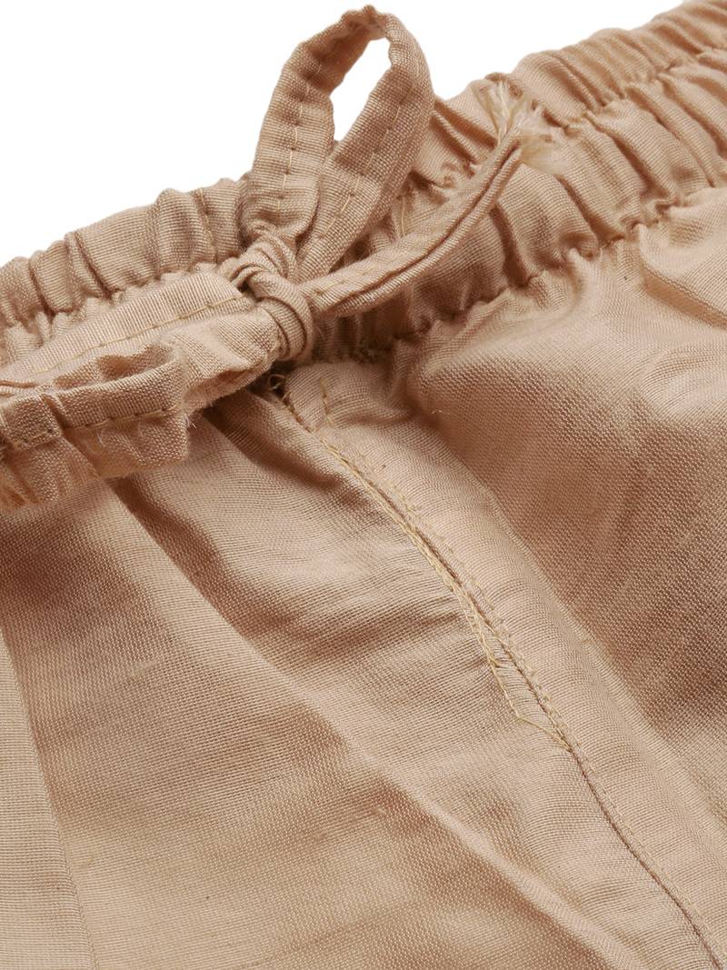 Sanwara Men's Traditional Blush Coloured Solid Pattern Art Silk Cowl Dhoti