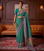Green Kazah Silk Festive Wear Handloom Saree Collection