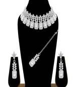 Silver diamond necklace-sets