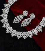 Silver diamond necklace-sets