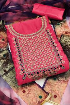 Crimson Embroidered Chanderi Salwar