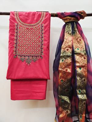Crimson Embroidered Chanderi Salwar 3