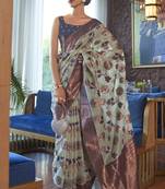 Sea Green Woven Organza Saree With Blouse