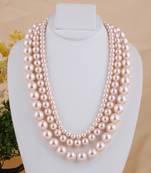 Pink pearl necklaces