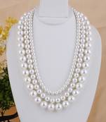 White pearl necklaces