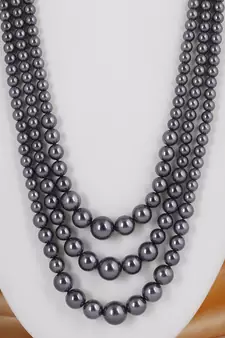 Grey pearl necklaces
