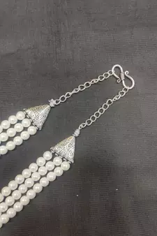 Grey pearl necklaces
