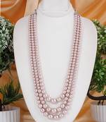 Pink pearl necklaces