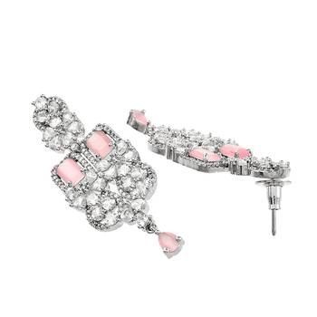 Pink cubic zirconia necklace-sets 4