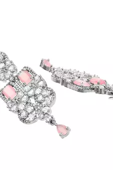 Pink cubic zirconia necklace-sets