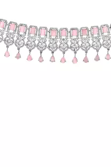 Pink cubic zirconia necklace-sets