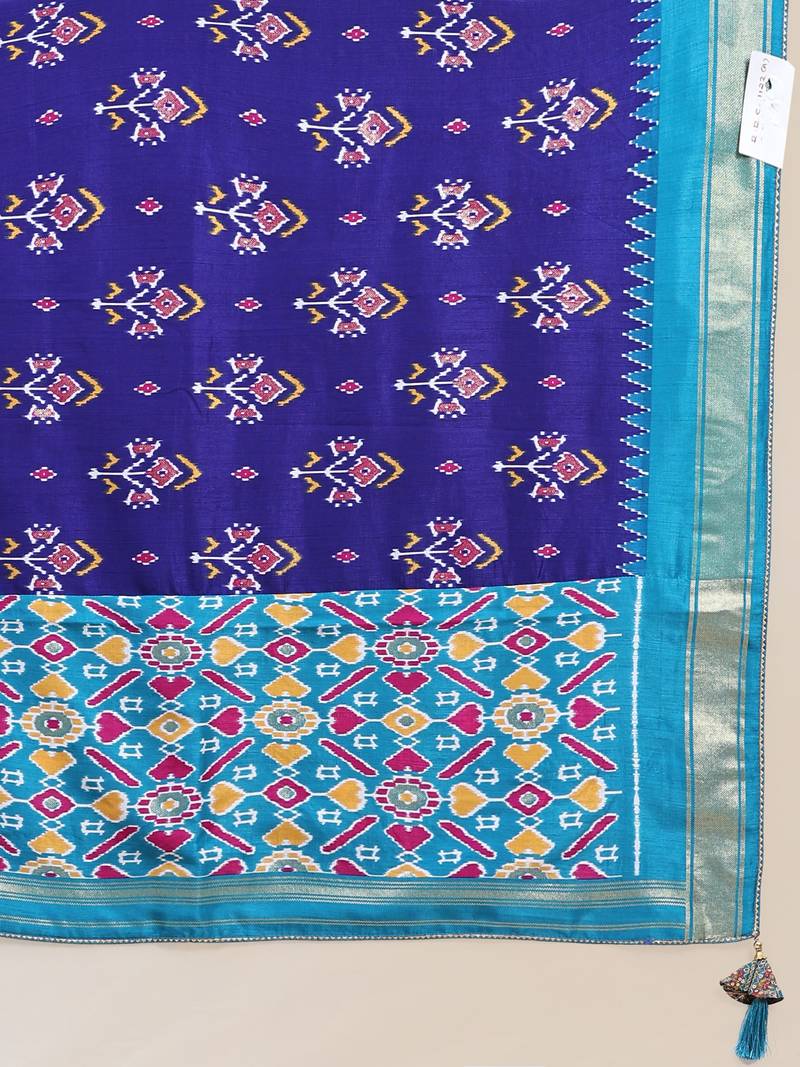 Multi Colour Embroidered Silk Traditional Lehnga Choli with Blouse Free Size