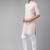 Men Baby Pink Regular Pure Cotton Pathani Printed Men's Kurta