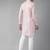 Men Baby Pink Regular Pure Cotton Pathani Printed Men's Kurta