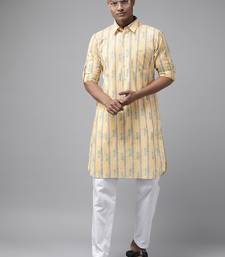 Men Olive Regular Pure Cotton Pathani Kurta main image 1