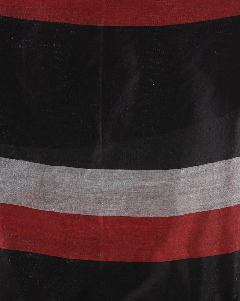 Handspun Cotton Black Handloom Saree