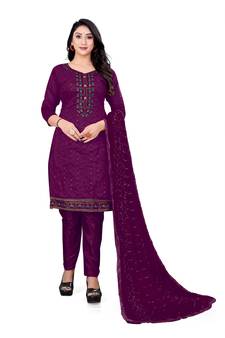 Purple Colour Designer Sequins Work Stylish Partywear Salwaar Kameez