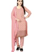 Smart And Ethnic Pink Colour Chanderi Cotton Embroiderd Salwaar Kameez