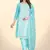 Blue Colour Organza Fabric Smart Embroidery Work Salwaar Kameez