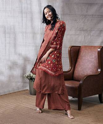 Zahra Red Printed Kurta Set 2