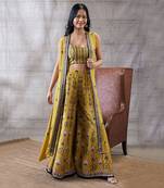 Sarouk Yellow Embroidered Co-Ord Set