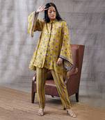 Sarouk Yellow Embroidered Co-Ord Set
