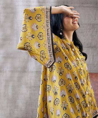 Sarouk Yellow Embroidered Co-Ord Set 3