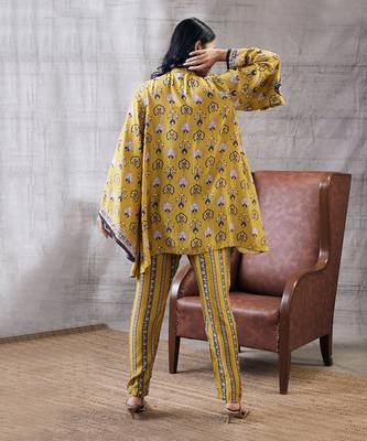 Sarouk Yellow Embroidered Co-Ord Set 4