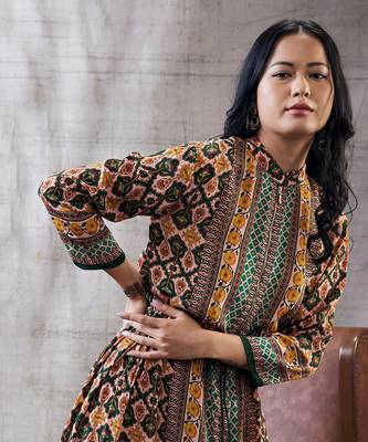Taahira Multi Color Printed Long Dress 3
