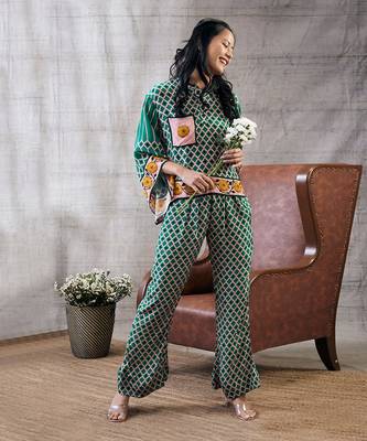 Taahira Green Printed Co-Ord Set 1