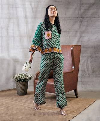 Taahira Green Printed Co-Ord Set 2