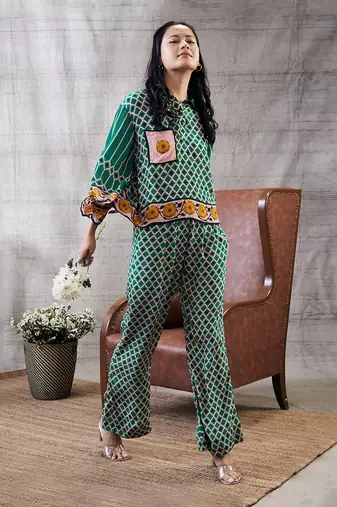 Taahira Green Printed Co-Ord Set