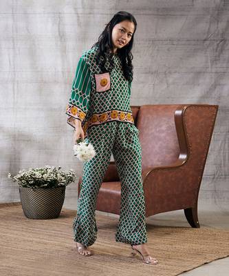 Taahira Green Printed Co-Ord Set 3