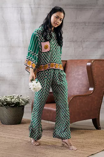Taahira Green Printed Co-Ord Set