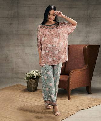 Vintage Peach And Green Trails Sequin Co-Ord Set 3