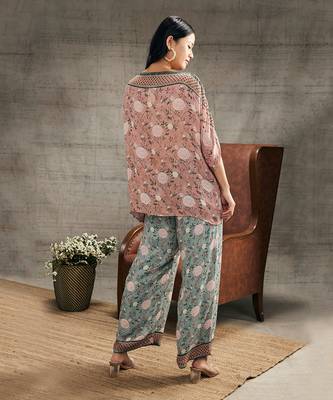 Vintage Peach And Green Trails Sequin Co-Ord Set 4