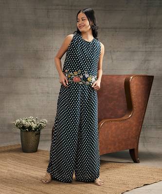 Gulista Teal Blue Embroidered Co-Ord Set 1