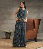 Gulista Teal Blue Embroidered Co-Ord Set