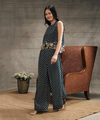 Gulista Teal Blue Embroidered Co-Ord Set 2