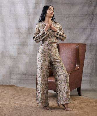 Mehr Beige Printed Co-Ord Set 1