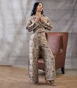 Mehr Beige Printed Co-Ord Set