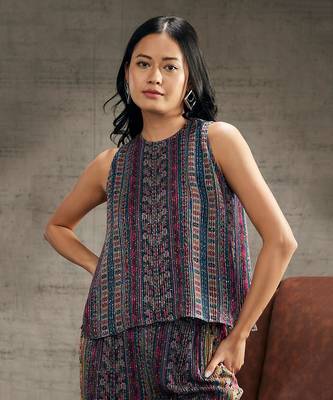 Ikaya Blue Printed Sequin Co-Ord Set 3