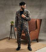 Zahra Black Printed Blazer Set