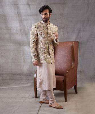 Mehr Beige Printed Jacket Set 2