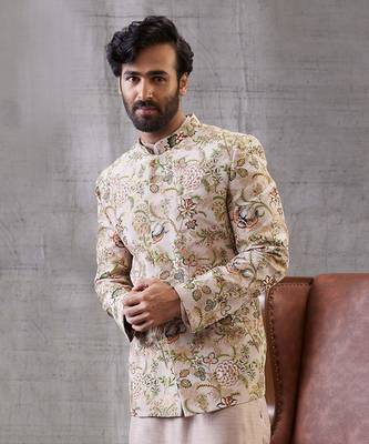 Mehr Beige Printed Jacket Set 3
